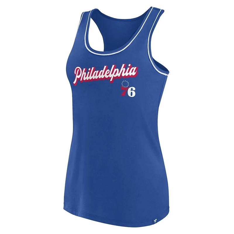 Fanatics Philadelphia 76ers Wordmark Logo Racerback Tank Top