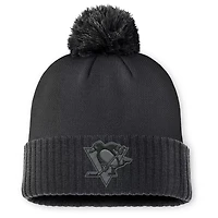 Fanatics Pittsburgh Penguins Authentic Pro Road Cuffed Knit Hat with Pom
