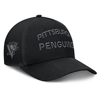 Fanatics Pittsburgh Penguins Authentic Pro Road Stack Text A-Frame Adjustable Hat