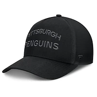 Fanatics Pittsburgh Penguins Authentic Pro Road Stack Text A-Frame Adjustable Hat