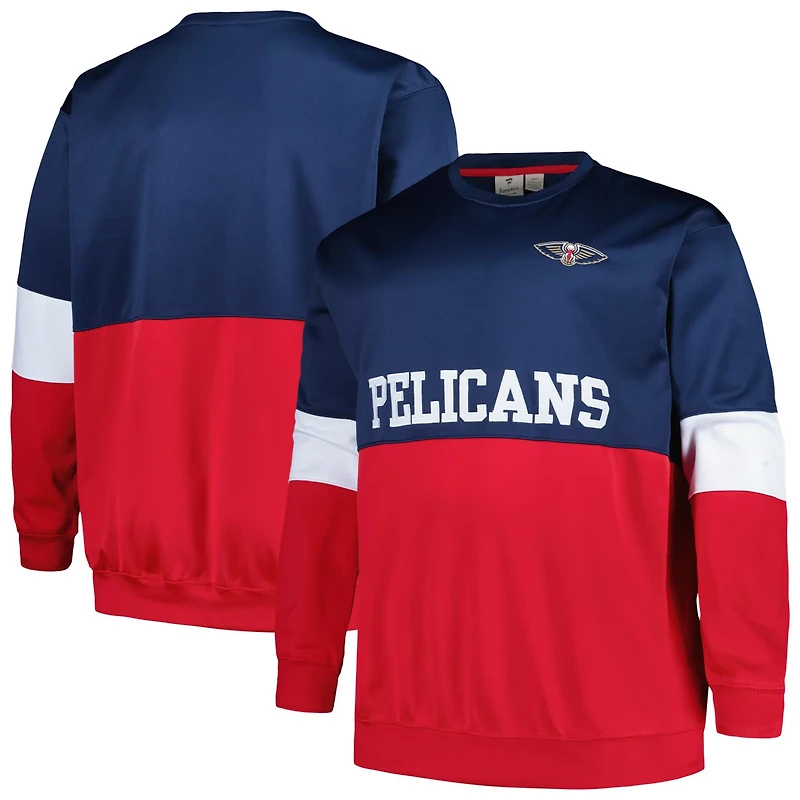 Fanatics /Red New Orleans Pelicans Big  Tall Split Pullover Sweatshirt