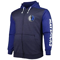 Fanatics /Royal Dallas Mavericks Big  Tall Down and Distance Full-Zip Hoodie