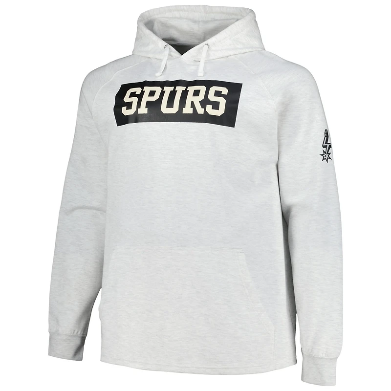 Fanatics San Antonio Spurs Big Tall Raglan Tri-Blend Pullover Hoodie