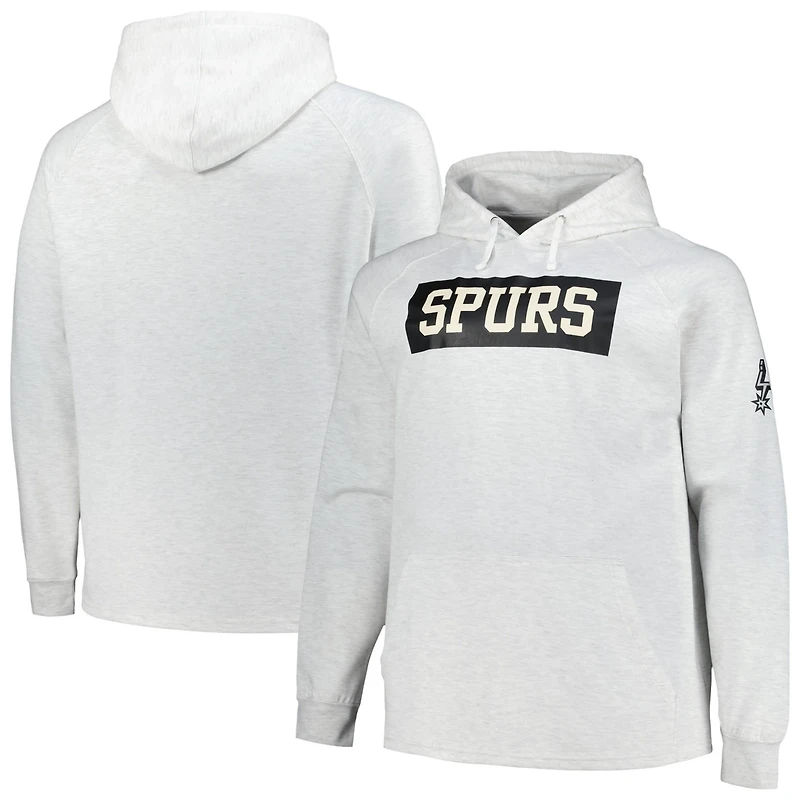 Fanatics San Antonio Spurs Big Tall Raglan Tri-Blend Pullover Hoodie