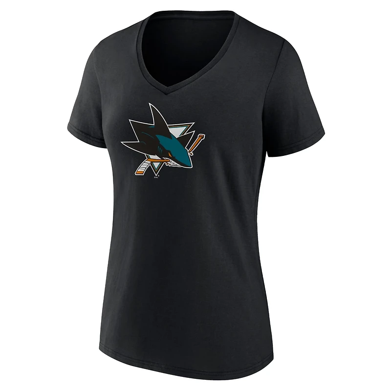Fanatics San Jose Sharks Primary Logo Team V-Neck T-Shirt