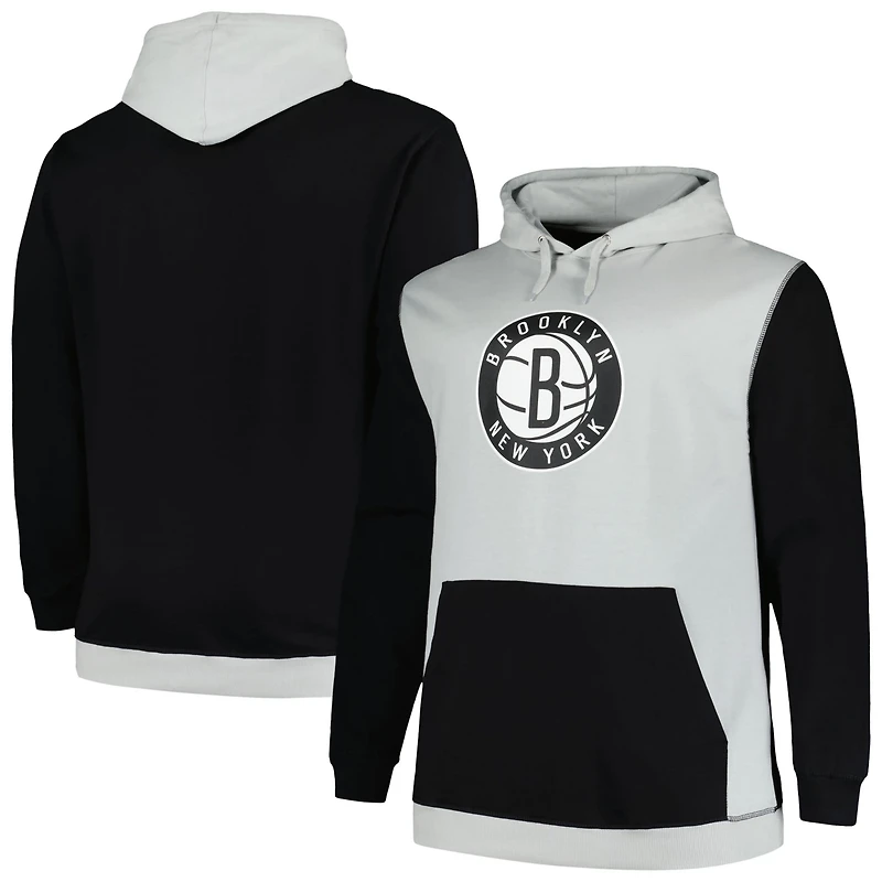 Fanatics /Silver Brooklyn Nets Big Tall Primary Arctic Pullover Hoodie