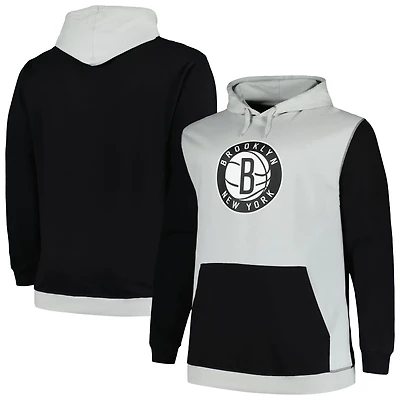 Fanatics /Silver Brooklyn Nets Big  Tall Primary Arctic Pullover Hoodie