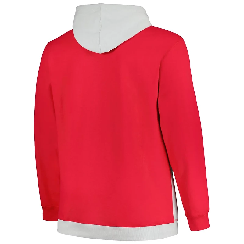 Fanatics /Silver Chicago Bulls Big Tall Primary Arctic Pullover Hoodie