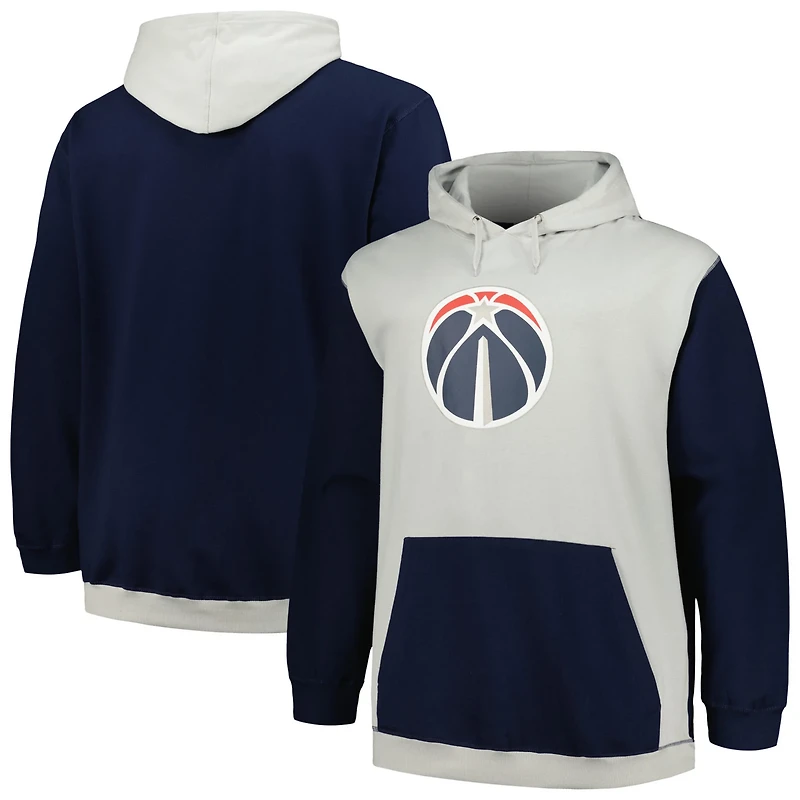 Fanatics /Silver Washington Wizards Big  Tall Primary Arctic Pullover Hoodie
