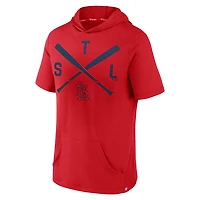 Fanatics St Louis Cardinals Iconic Rebel Short Sleeve Pullover Hoodie