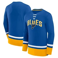 Fanatics St Louis s Back Pass Lace-Up Long Sleeve T-Shirt