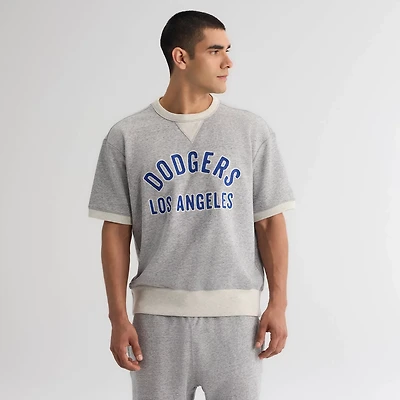 Fanatics Steel Heather Los Angeles Dodgers Iconic Terry Short Sleeve Sweatshirt