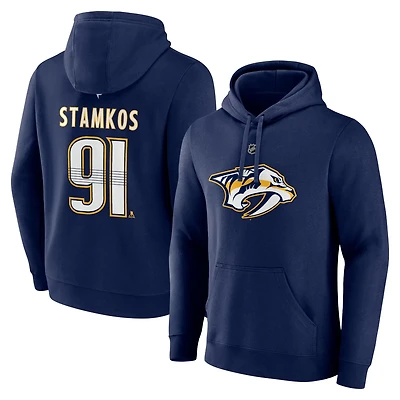 Fanatics Steven Stamkos Nashville Predators Authentic Stack Name Number Tri-Blend Pullover Hoodie