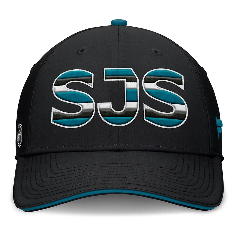 Fanatics Teal San Jose Sharks Authentic Pro Rink Team Code Flex Hat