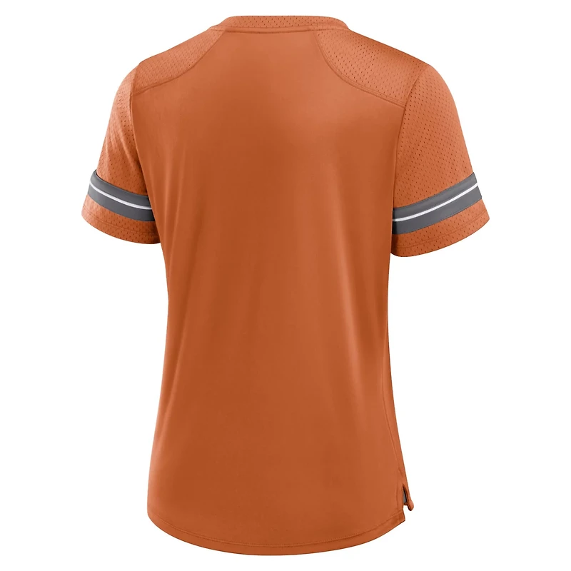 Fanatics Texas Texas Longhorns Fundamental Overtime Readiness Athena Lace-Up V-Neck T-Shirt