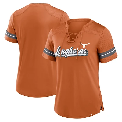 Fanatics Texas Texas Longhorns Fundamental Overtime Readiness Athena Lace-Up V-Neck T-Shirt
