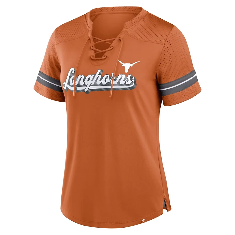 Fanatics Texas Texas Longhorns Fundamental Overtime Readiness Athena Lace-Up V-Neck T-Shirt