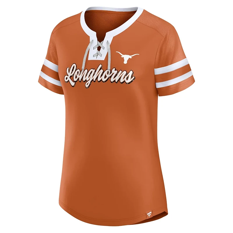 Fanatics Texas Texas Longhorns Iconic Athena Lace-Up T-Shirt