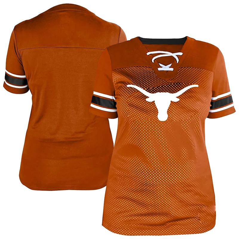 Fanatics Texas Longhorns Plus Mesh Overlay Lace-Up Jersey T-Shirt