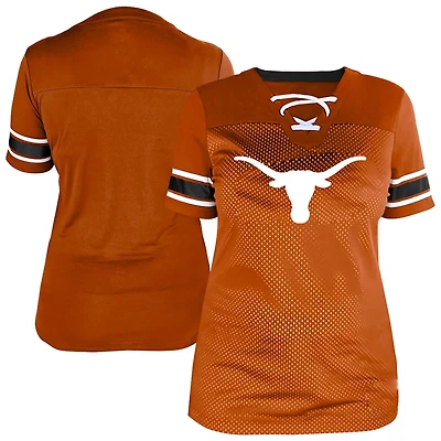 Fanatics Texas Longhorns Plus Mesh Overlay Lace-Up Jersey T-Shirt
