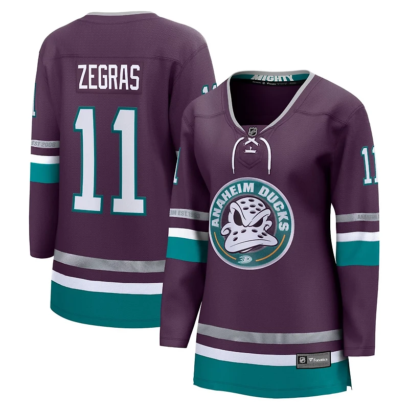Fanatics Trevor Zegras Anaheim Ducks Alternate Premier Breakaway Player Jersey
