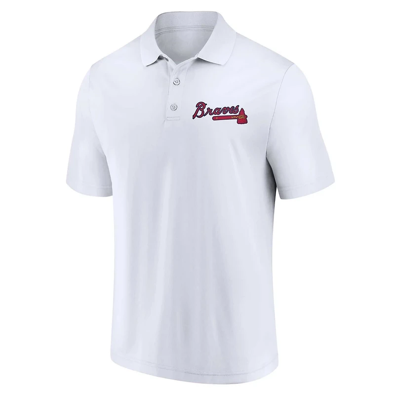 Fanatics /White Atlanta Braves Two-Pack Logo Lockup Polo Set