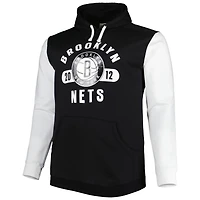 Fanatics /White Brooklyn Nets Big  Tall Bold Attack Pullover Hoodie