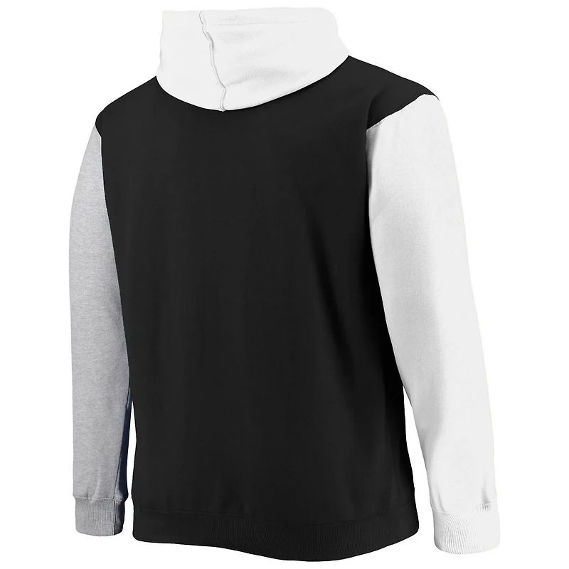 Fanatics /White Brooklyn Nets Big  Tall Double Contrast Pullover Hoodie