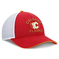 Fanatics White Calgary Flames Authentic Pro Rink Trucker Hat