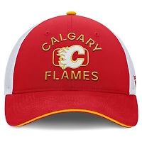 Fanatics White Calgary Flames Authentic Pro Rink Trucker Hat