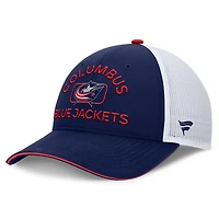 Fanatics White Columbus Blue Jackets Authentic Pro Rink Trucker Hat