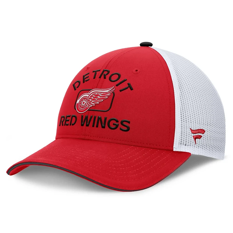 Fanatics White Detroit Wings Authentic Pro Rink Trucker Hat