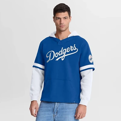Fanatics White Los Angeles Dodgers Oversized Fire Speed Layered Hoodie