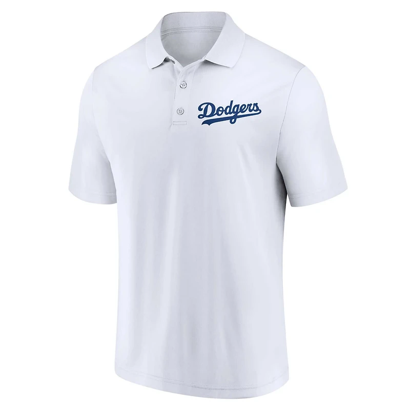 Fanatics /White Los Angeles Dodgers Two-Pack Logo Lockup Polo Set