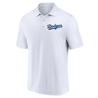 Fanatics /White Los Angeles Dodgers Two-Pack Logo Lockup Polo Set