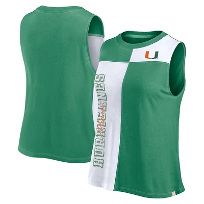 Fanatics White Miami Hurricanes Colorblock High Neck Tank Top