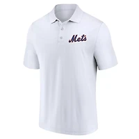 Fanatics White New York Mets Two-Pack Logo Lockup Polo Set