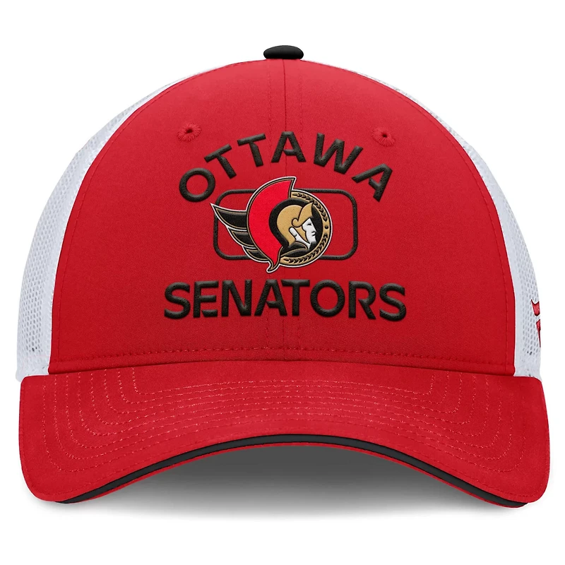 Fanatics White Ottawa Senators Authentic Pro Rink Trucker Hat
