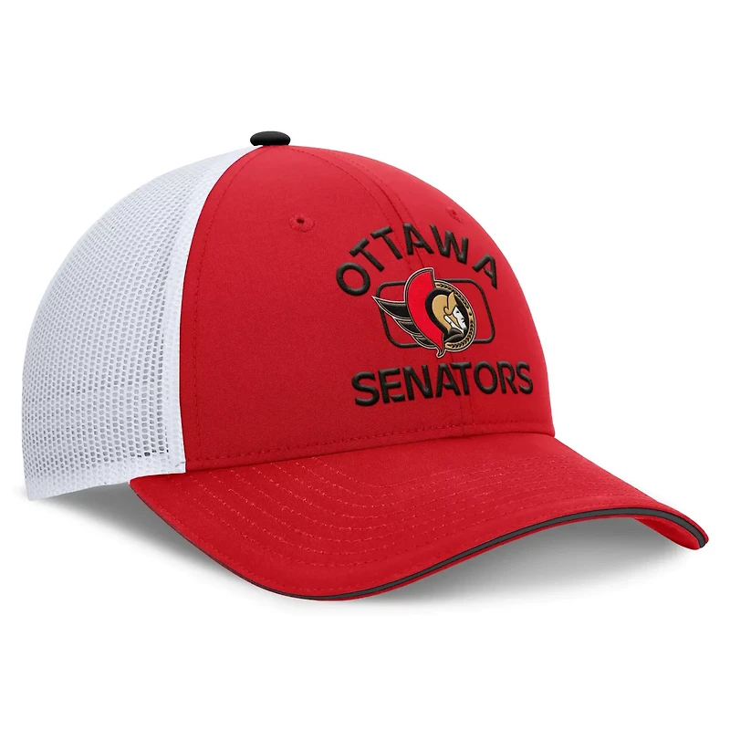 Fanatics White Ottawa Senators Authentic Pro Rink Trucker Hat