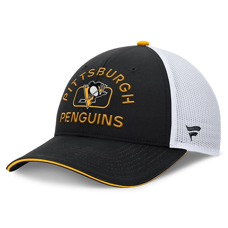 Fanatics White Pittsburgh Penguins Authentic Pro Rink Trucker Hat