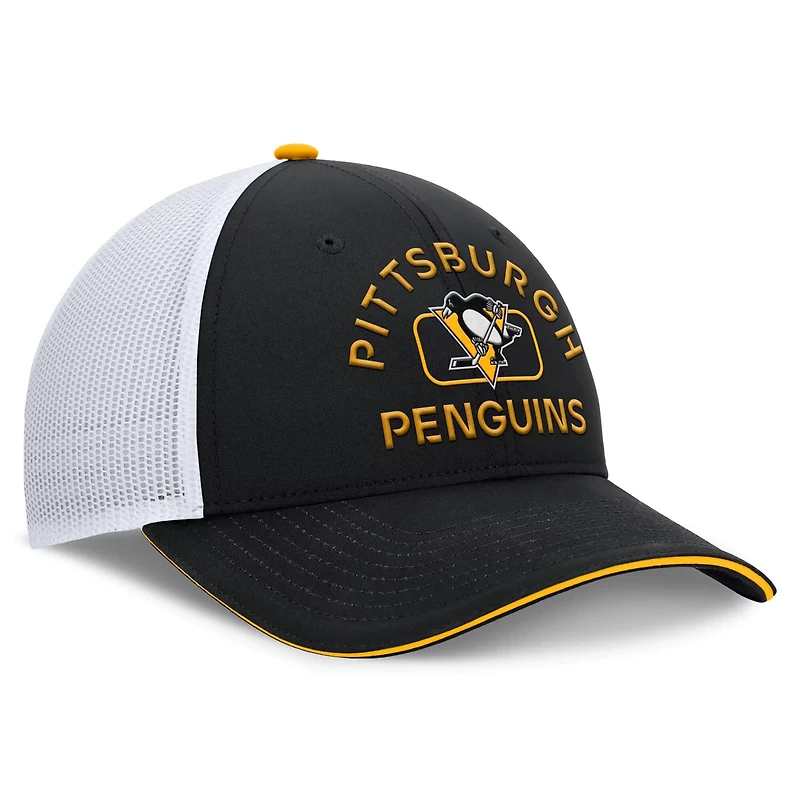 Fanatics White Pittsburgh Penguins Authentic Pro Rink Trucker Hat