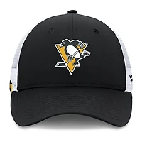Fanatics White Pittsburgh Penguins Authentic Pro Simple Rink Trucker Adjustable Hat