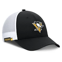 Fanatics White Pittsburgh Penguins Authentic Pro Simple Rink Trucker Adjustable Hat
