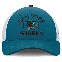 Fanatics White San Jose Sharks Authentic Pro Rink Trucker Hat