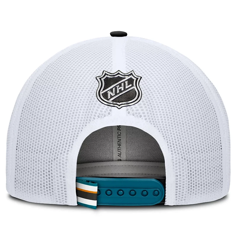 Fanatics White San Jose Sharks Authentic Pro Rink Trucker Hat
