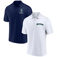 Fanatics White Seattle Mariners Two-Pack Logo Lockup Polo Set