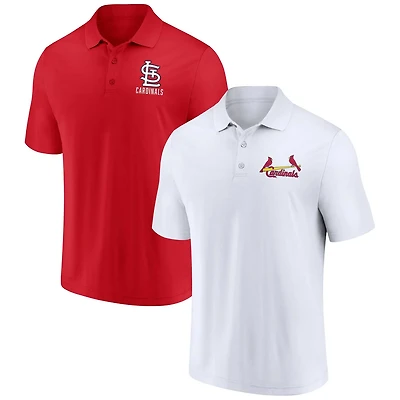 Fanatics /White St Louis Cardinals Two-Pack Logo Lockup Polo Set
