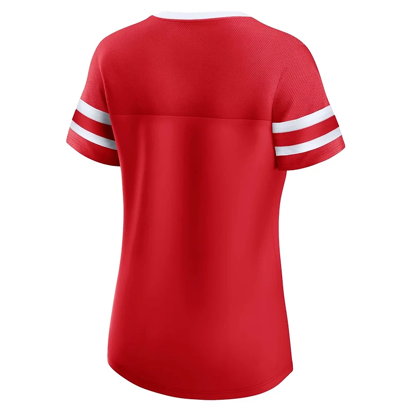 Fanatics Wisconsin Badgers Iconic Athena Lace-Up T-Shirt