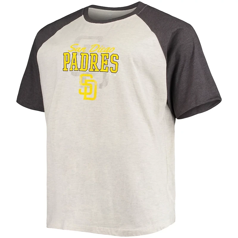 Fernando Tatis Jr /Heathered Charcoal San Diego Padres Big  Tall Name Number Raglan T-Shirt