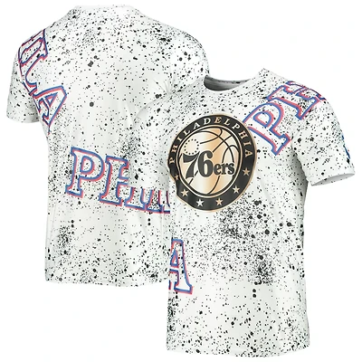 FISLL Philadelphia 76ers Gold Foil Splatter Print T-Shirt